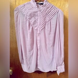 Lauren Ralph Lauren lavender button up blouse with removable tank top size S
